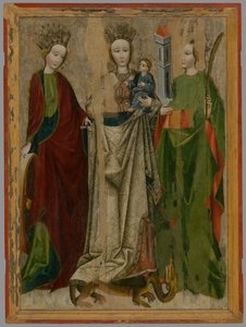 Madonna on the Dragon between Saint Catherine and Barbara by Unbekannt