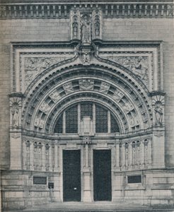 Main Entrance, Victoria and Albert Museum, with Sculpture by Alfred Drury, c1909