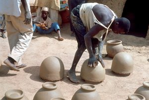 Making pots without a wheel, Nigeria, c1966