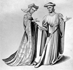 Male and Female Dress, Late 14th-Early 15th Century by Unbekannt
