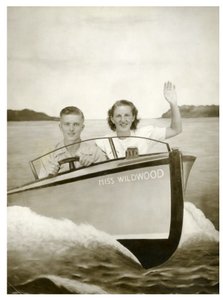 Man and Woman in a boat called 