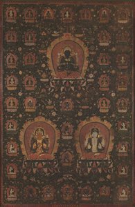 Mandala of Vajradhara, Manjushri and Sadakshari-Lokeshvara by Unbekannt