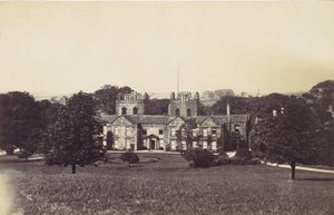 Manor House with Two Towers Seen from Grounds by Unbekannt