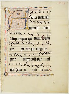 Manuscript Leaf with Initial A, from an Antiphonary, German