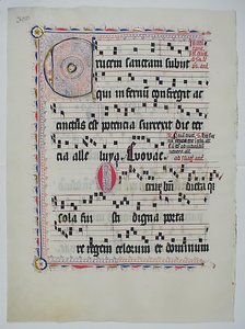 Manuscript Leaf with Initial C, from an Antiphonary, German, Second Quarter 15th Century