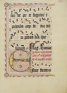 Manuscript Leaf with Initial E, from an Antiphonary, German, second quarter 15th century