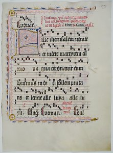Manuscript Leaf with Initial F, from an Antiphonary, German