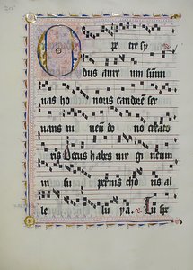 Manuscript Leaf with Initial O, from an Antiphonary, German, second quarter 15th century