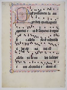 Manuscript Leaf with Initial P, from an Antiphonary, German