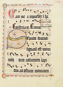 Manuscript Leaf with Initial S, from an Antiphonary, German, Second Quarter 15th Century