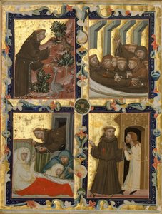 Manuscript Leaf with Scenes from the Life of Saint Francis of Assisi by Unbekannt