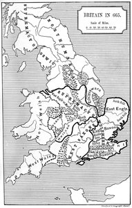 Map of Britain in 665 by Unbekannt