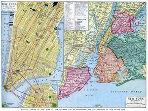 Map of New York City, USA by Unbekannt