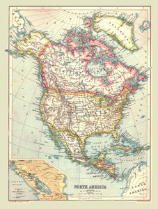 Map of North America, 1902