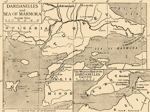 Map of the Dardanelles and Sea of Marmara by Unbekannt
