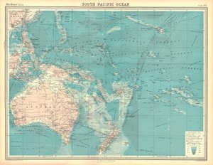 Map of the South Pacific Ocean