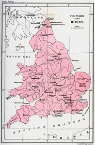 Map of the Wars of the Roses, 15th Century, 1893 by Unbekannt
