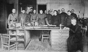 Marie Curie, Polish-born French Physicist, at the Institute of Radium, Paris, 1919