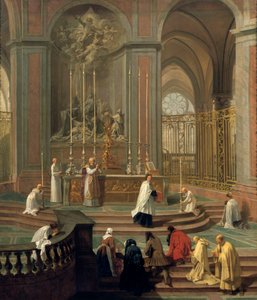 Mass Said by the Canon de la Porte, Main Altar of Notre Dame, Paris by Unbekannt