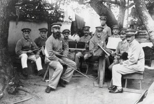 Members of a German Bando POW camp orchestra at Tokushima Prefecture by Unbekannt