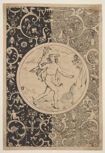 Mercury in a Decorative Frame with Grotesques by Unbekannt