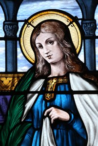 Mezilles Church, Stained Glass Window: Saint Eliane, France