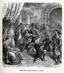 Minstrels and Jugglers at Court by Unbekannt