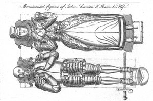Monumental figures of John Lewston & Joane his Wife