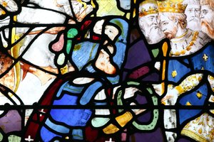 Moulins Cathedral, Stained Glass Window: Crusades, Saint Louis and the Crown of Thorns, Moulins, France by Unbekannt