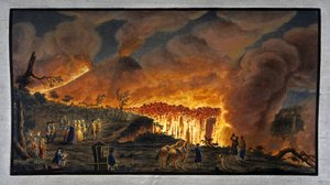 Mount Vesuvius erupting at night, Kingdom of Naples by Unbekannt