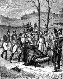Napoleon ran towards Duroc, who still lived, 1813 by Unbekannt