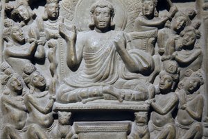 National Museum of India, Delhi. Ayaga frieze depicting scenes from Buddha