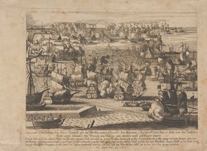 Naval battle between the Russian and Ottoman fleet on July 13, 1788