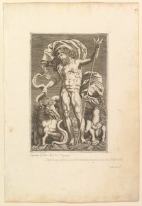 Neptune Between Two Sea Horses