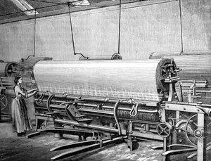 Net loom in the Stuarts factory, c1880 by Unbekannt