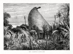 New Caledonian Native Hut, southwest Pacific, 1877 by Unbekannt
