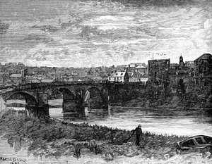 Newport Castle and bridge, Newport, Wales, 1900 by Unbekannt