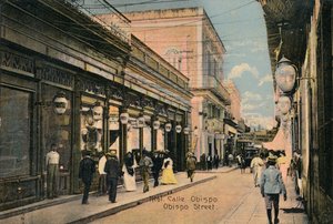No. 61. Calle Obispo. Obispo Street, Havana, Cuba, c1910 by Unbekannt