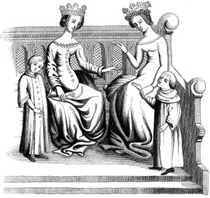 Noble women and children, 14th century, 1849 by Unbekannt