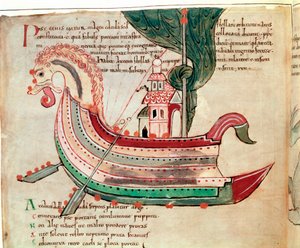Norse Dragon-Prowed Ship by Unbekannt