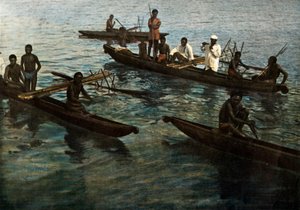 Papuan Pirogues, Papua New Guinea by Unbekannt