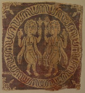 Nude Female Dancers from a Tunic, 700s by Unbekannt