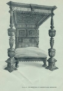Oak Bedstead at Cumnor Place, Berkshire by Unbekannt