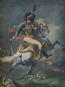 Officer of the Mounted Chasseurs Charging. Imperial Guard