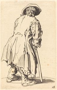 Old Beggar with One Crutch by Unbekannt