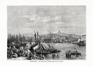 Old Port and Notre Dame de la Garde, Marseilles, France by Unbekannt