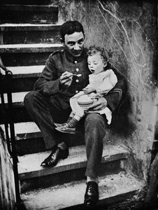 One of the New Army Making Himself Useful in His Billet, 1915