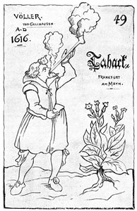One of the earliest illustrations of smoking by Unbekannt