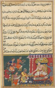 Page from Tales of a Parrot Tuti-nama: Eighth Night: The Astrologer Predicts a Calamity