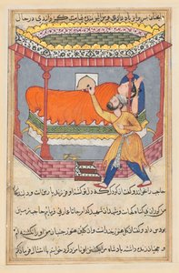 Page from Tales of a Parrot Tuti-nama: Fiftieth night: The king places the talisman by Unbekannt